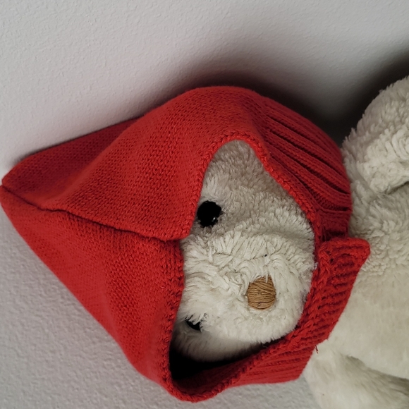 Red knit gnome baby hat - Picture 4 of 6